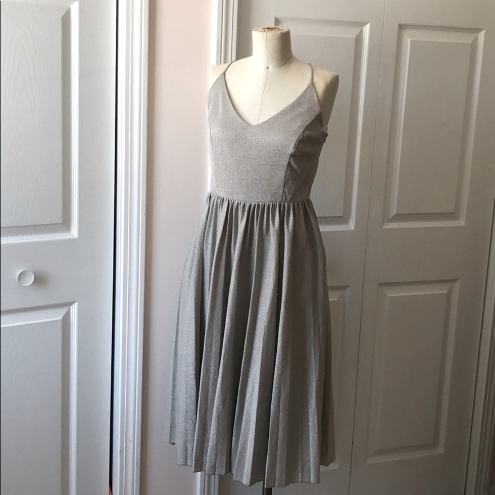 Anthropologie silver dress